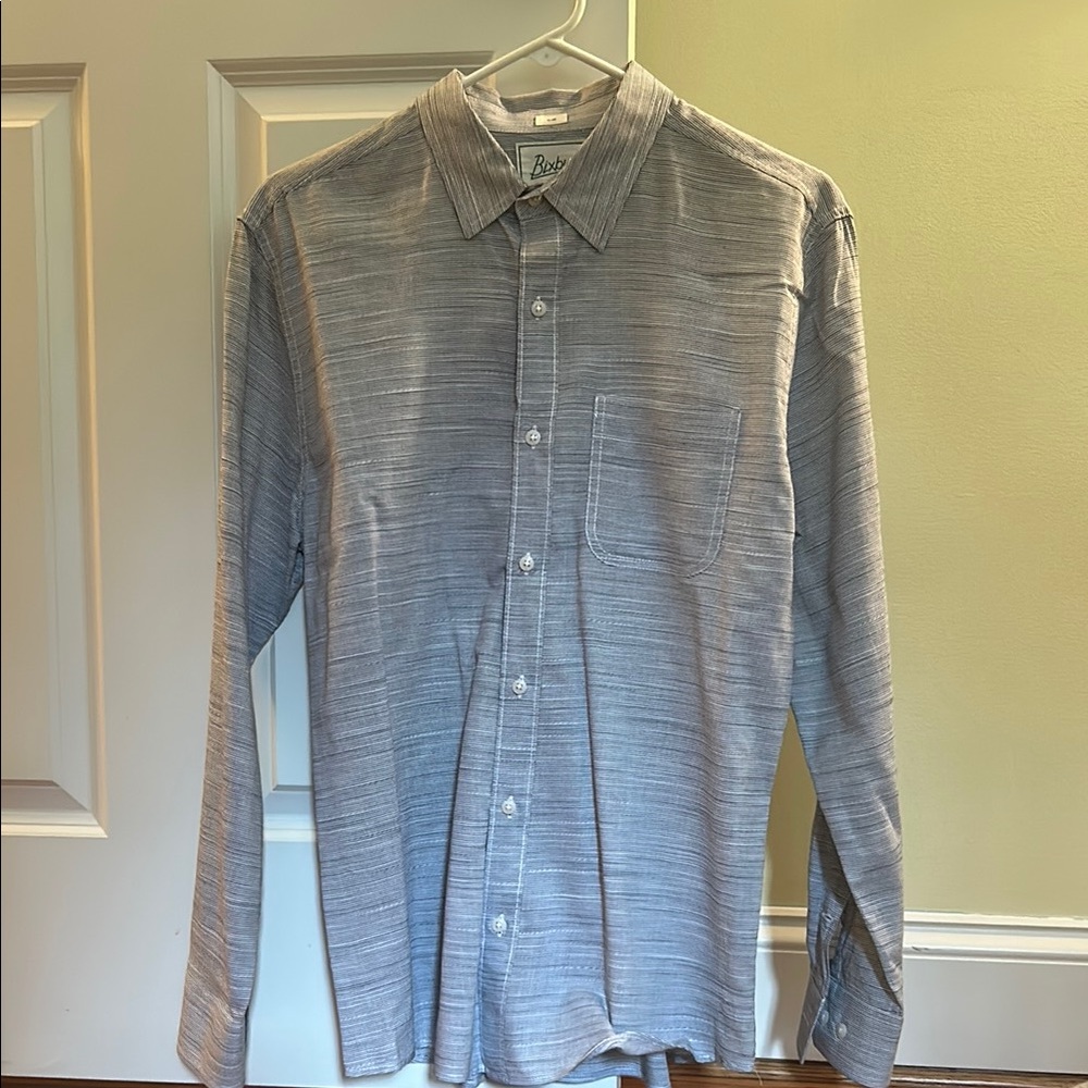 Bixby Slim Fit Blue Casual Button-Down Shirt